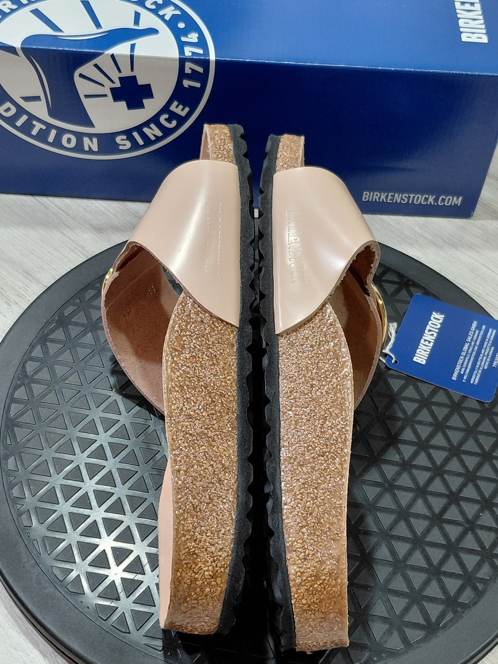 NWT Birkenstock Madrid Big Buckle Women’s Slide Sandals – High Shine New Beige 7 - Picture 7 of 13